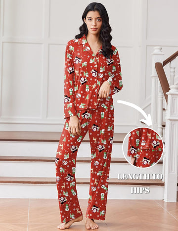 ekouaer-pajama-sets-schlafanzug-2tlg-reverskragen image 7