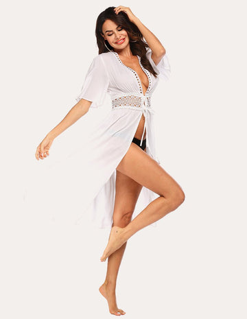 ekouaer-swimwear-long-flowy-strandkleid-kimono-mit-g-rtel image 3