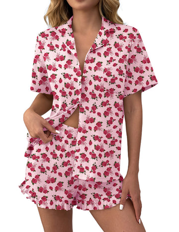 ekouaer-r-schen-pyjama-set-kurz-knopfleiste-damen image 7