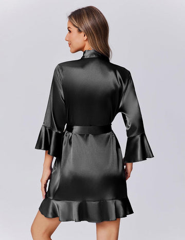 ekouaer-robes-satin-robe-kurz-r-schen-braut image 3