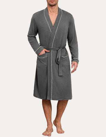 ekouaer-robes-kimono-bademantel-herren-knielang-mit-guertel image 3