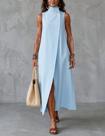 ekouaer-nightgowns-maxikleid-rmellos-mock-neck-a-linie image 5
