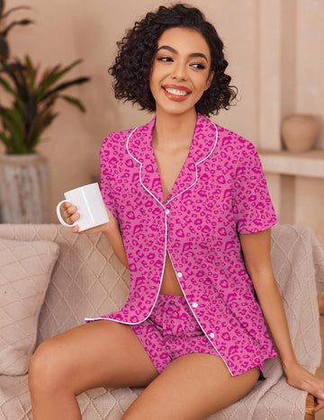 ekouaer-pajama-sets-pyjama-kurzarm-shorts-mit-paspel image 5