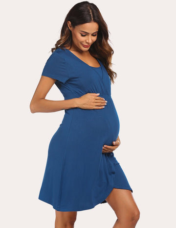 ekouaer-maternity-stillnachthemd-kurzarm-rayon-blickdicht image 5