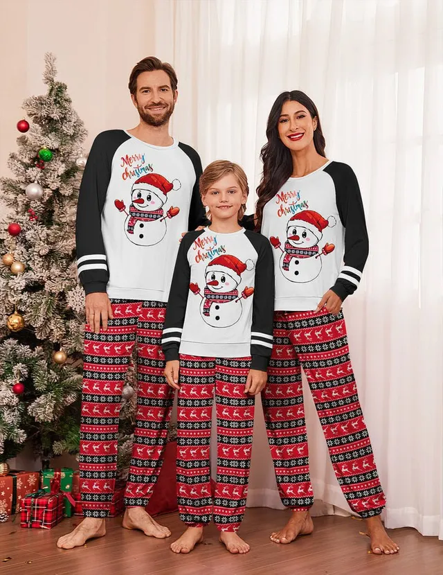 ekouaer-pajama-sets-family-christmas-schlafanzug-partner-langarm-2-teilig image 1