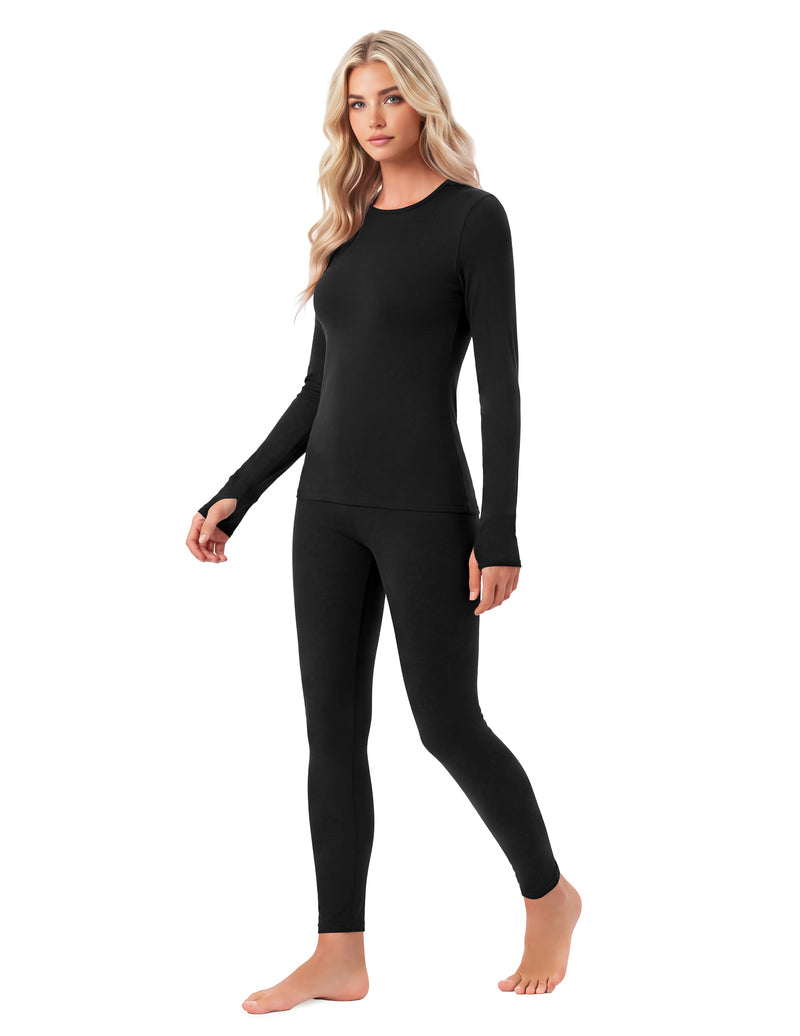 ekouaer-thermal-set-3er-fleece-rundhals-schwarz image 3
