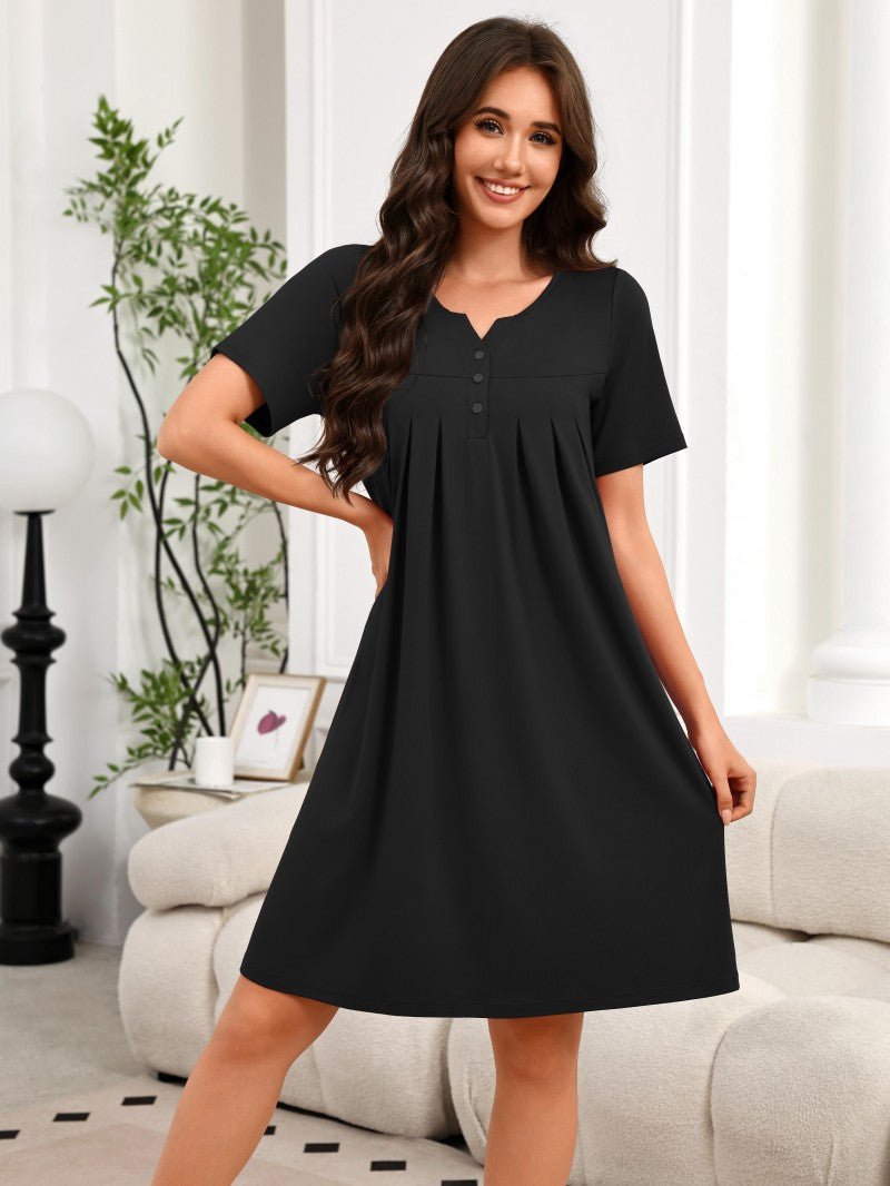 ekouaer-nightgowns-hauskleid-nachthemd-kurzarm image 7