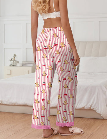 ekouaer-pajama-teddy-satinhose-weit-spitze-mit-taschen image 5