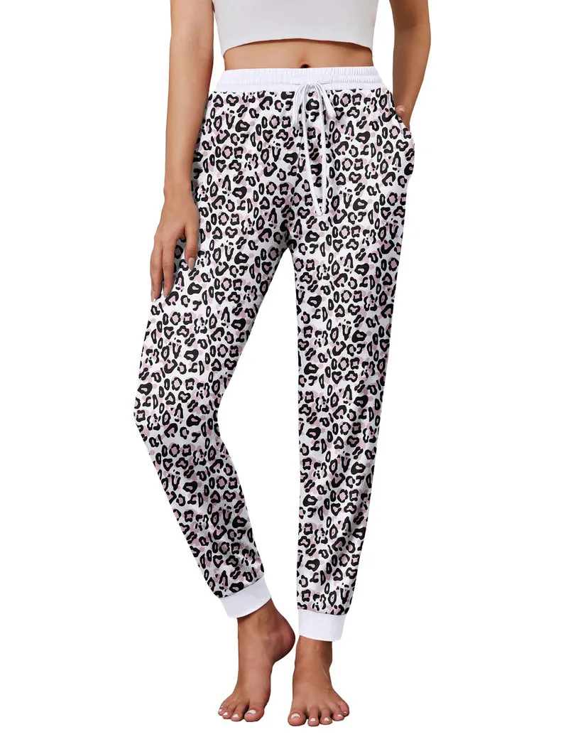 ekouaer-pajama-sets-jogger-braun-leopard-gr-s-xxl-mit-taschen image 1