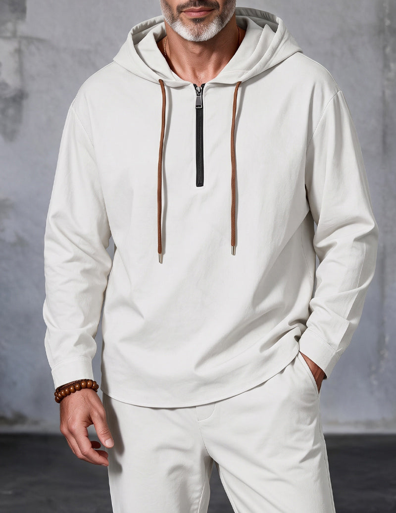 ekouaer-men-linen-zip-hoodie-herren-schwarz-l-mit-kapuze image 2