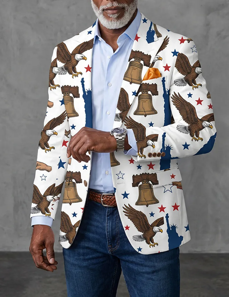 ekouaer-men-eagle-liberty-bell-blazer-herren-wei-slim-fit image 1