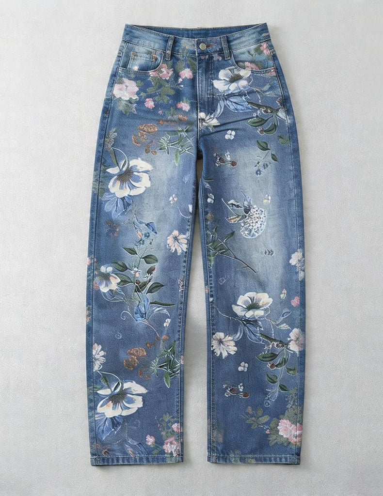 ekouaer-pajama-sets-blumen-jeans-wide-leg-hellblau image 1