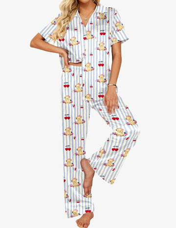 ekouaer-comfy-satin-teddy-pyjama-set-kurz-taschen image 5