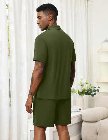 ekouaer-men-hawaii-pyjama-set-kurz-2-teilig-schlafanzug image 7