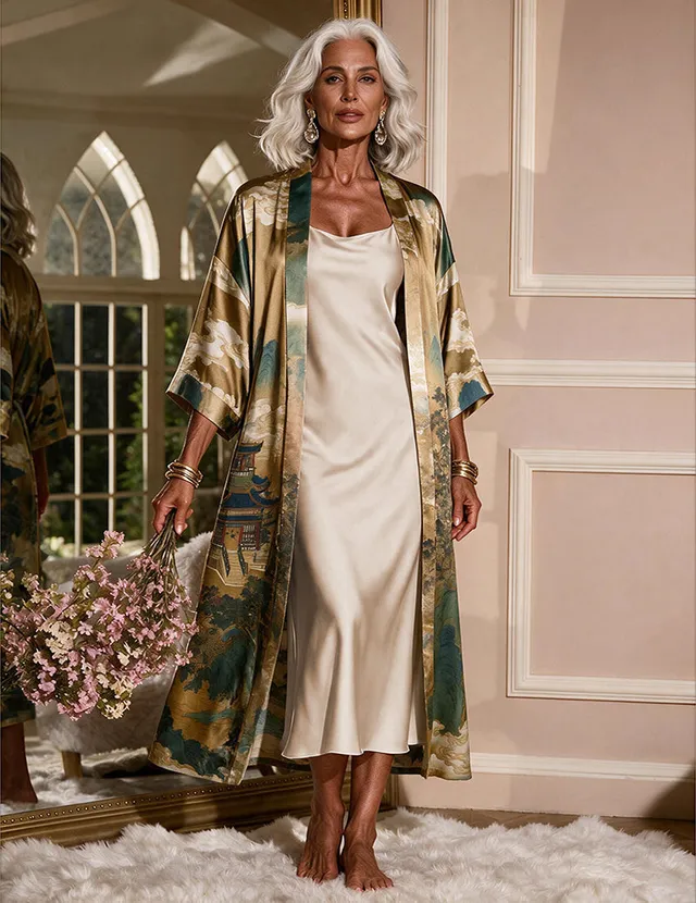 ekouaer-robes-satin-set-celestial-palace-kimono-nachthemd image 1