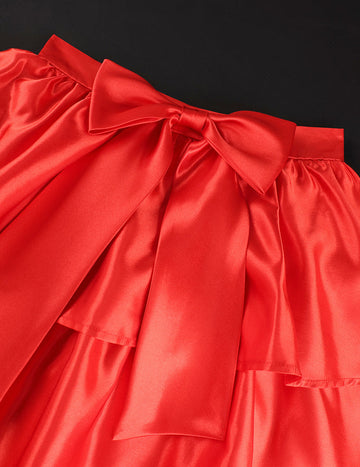 ekouaer-nightgowns-satin-rock-damen-midi-schleife-high-waist image 3