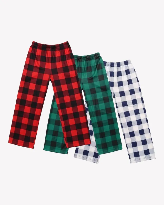 ekouaer-pajama-sets-pyjamahose-jungen-3er-pack-karo image 1