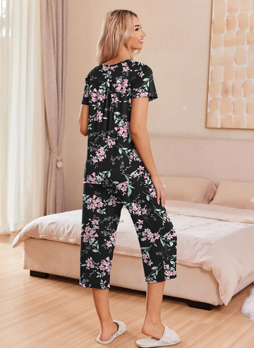 ekouaer-pajama-sets-schlafanzug-knopfleiste-caprihose image 7