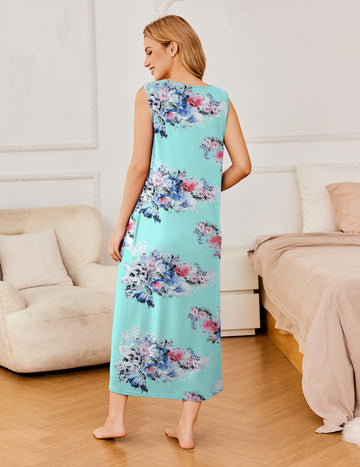 ekouaer-nightgowns-rmelloses-langes-nachthemd-mit-print image 5