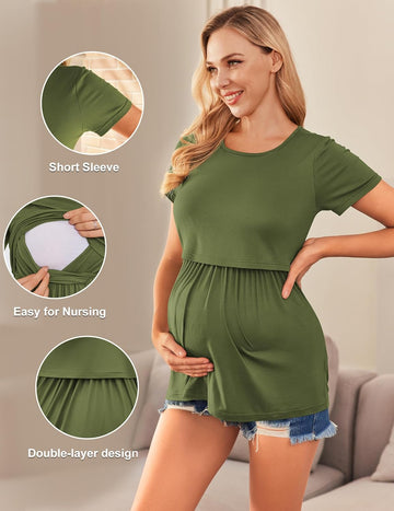 ekouaer-maternity-nursing-tops-stillshirt-3er-pack-viskose image 3
