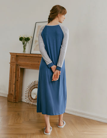 ekouaer-henley-sleep-dress-nachthemd-damen-knopfleiste image 5
