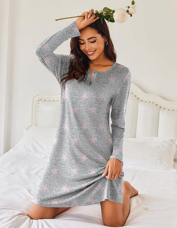 ekouaer-nightgowns-sleepshirt-2er-pack-langarm image 7