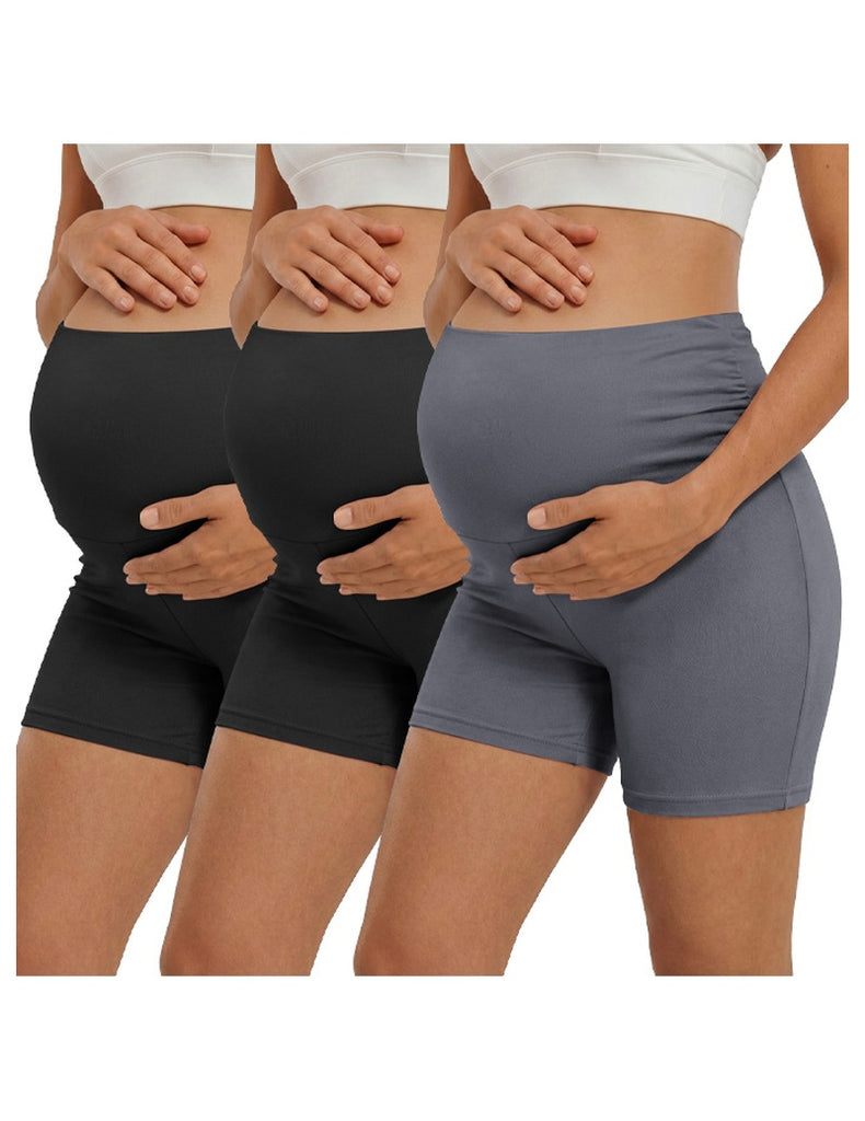 ekouaer-maternity-biker-shorts-umstandsshorts-3er-pack-high-waist image 1