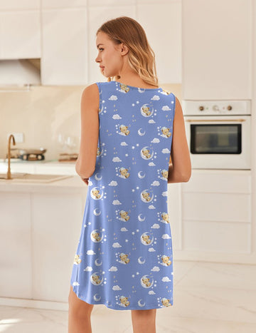 ekouaer-nightgowns-teddy-nachthemd-rmellos-v-ausschnitt-blumen image 3