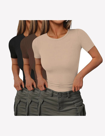 ekouaer-pajama-sets-ripp-t-shirt-3er-pack-schwarz-m image 3