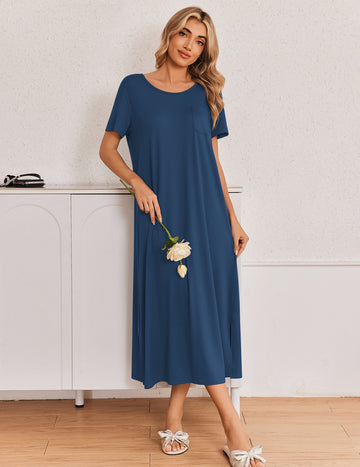 ekouaer-nightgowns-nachthemd-kurzarm-3er-pack-weich image 6