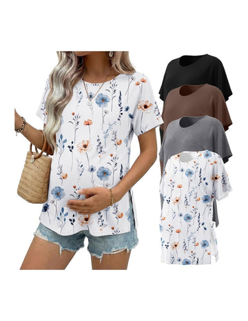 ekouaer-maternity-umstandsshirt-kurzarm-4er-pack-tunika image 5