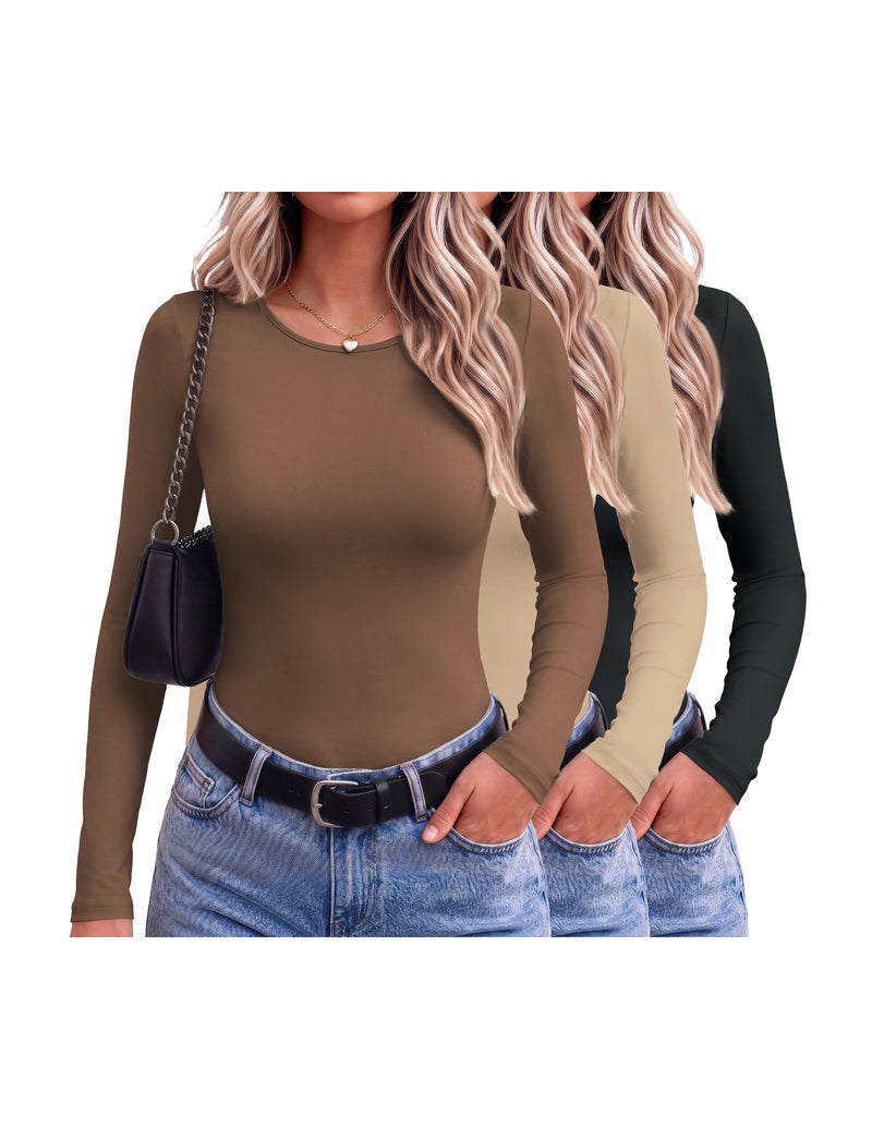 ekouaer-thermals-thermoshirt-3er-set-fleece-langarm-slim-schwarz image 3