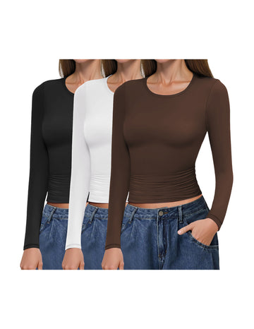 ekouaer-pajama-sets-langarmshirt-3er-pack-gerafft-slim-fit image 3