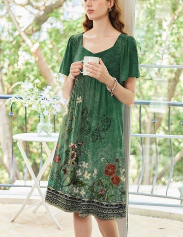 ekouaer-nightgowns-floral-house-dress-nachthemd-blumen image 5