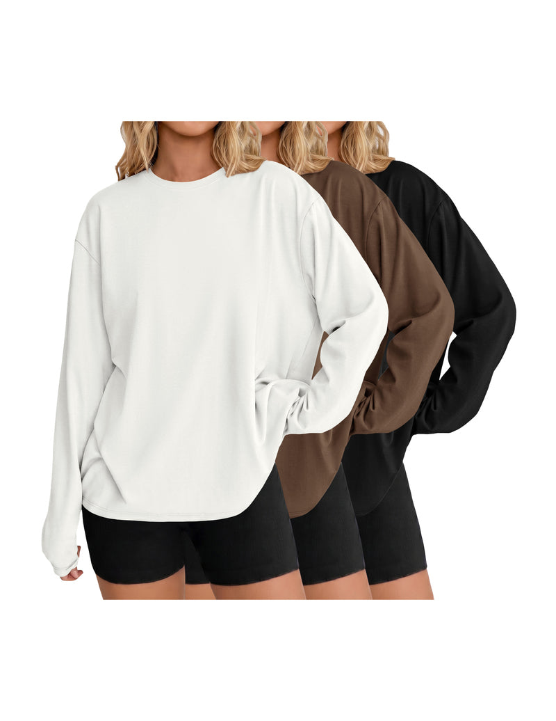 ekouaer-pajama-sets-3-packs-cotton-blend-langarmshirt-schwarz image 5