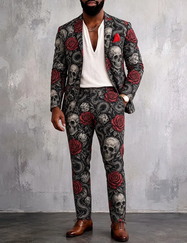 ekouaer-men-herren-pyjama-set-print-35-2-teilig image 1