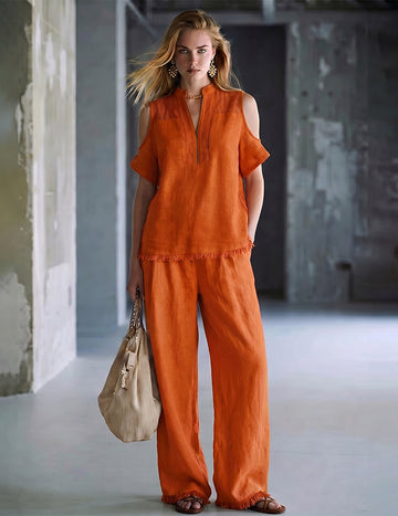 ekouaer-pajama-sets-sommer-set-fransen-schulterfrei-zweiteiler image 5