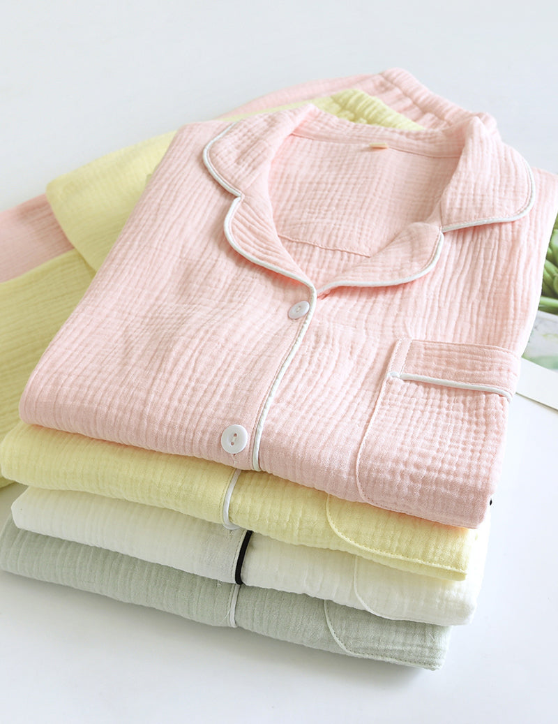 ekouaer-pajama-sets-cotton-gauze-pyjama-wei-langarm-baumwolle image 2