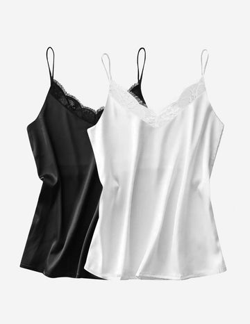 ekouaer-pajama-sets-spitze-tr-gertop-2er-pack-v-ausschnitt image 3