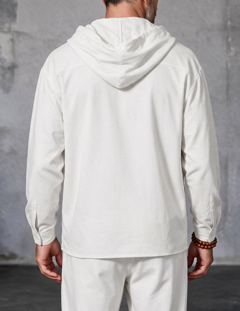 ekouaer-men-linen-zip-hoodie-herren-schwarz-l-mit-kapuze image 3