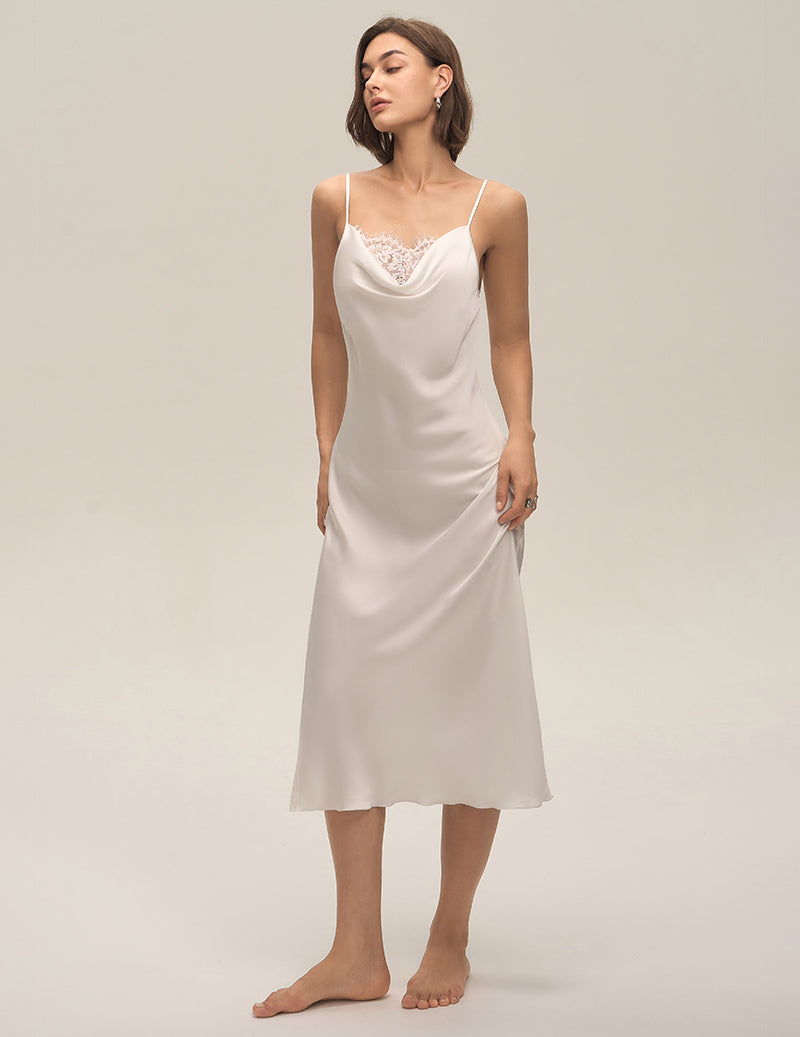 ekouaer-nightgowns-satin-nachthemd-wei-spitze-midi image 1