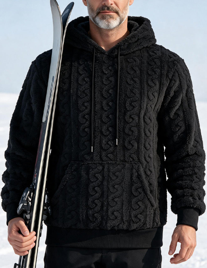 ekouaer-men-zopfstrick-kapuzenpullover-halbzip-schwarz image 3