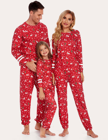 ekouaer-pajama-sets-gestreifter-schlafanzug-langarm-partnerlook image 4
