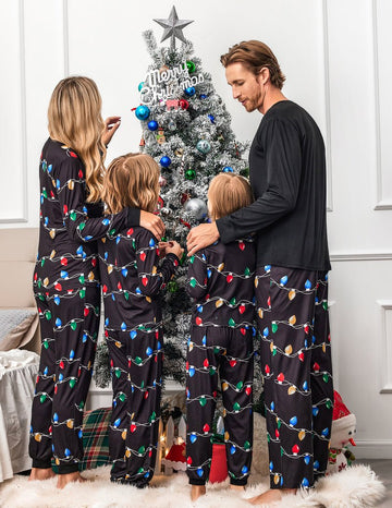 ekouaer-family-christmas-schlafanzug-langarm-rot-schwarz-kariert image 7