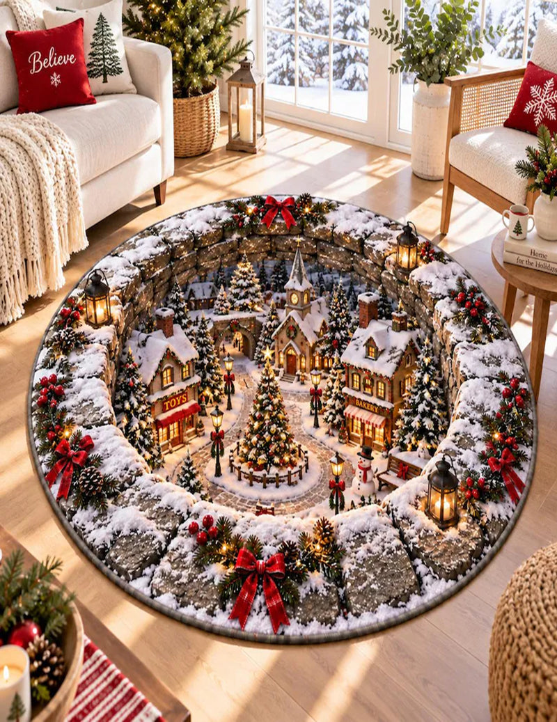 ekouaer-christmas-3d-t-rmatte-santa-village-40-inch-rund image 3