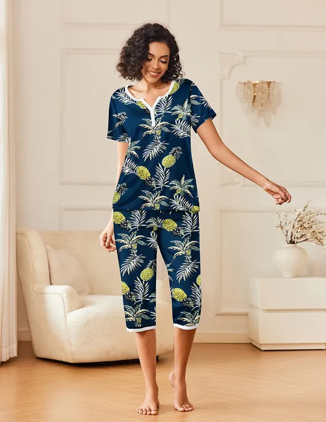 ekouaer-pajama-sets-soft-comfort-pyjama-set-pat1-m-blumen image 1