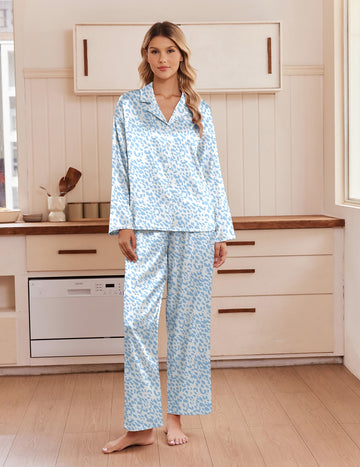 ekouaer-pajama-sets-satin-pyjama-2-teilig-langarm-mit-kn-pfen image 8