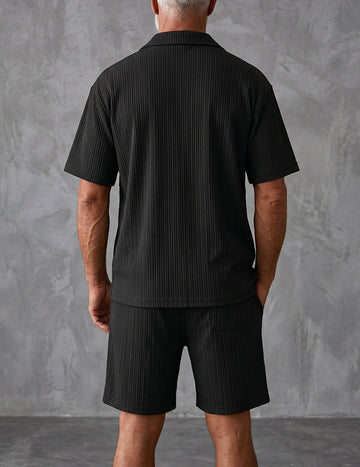 ekouaer-men-camp-collar-set-hemd-shorts-gestreift image 3