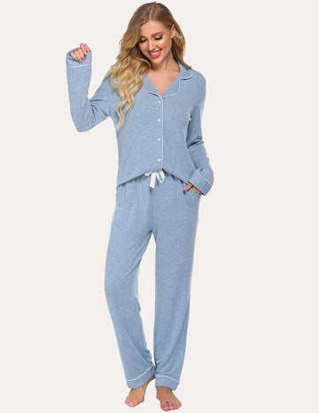 ekouaer-casual-button-down-loungewear-set-viskose image 3