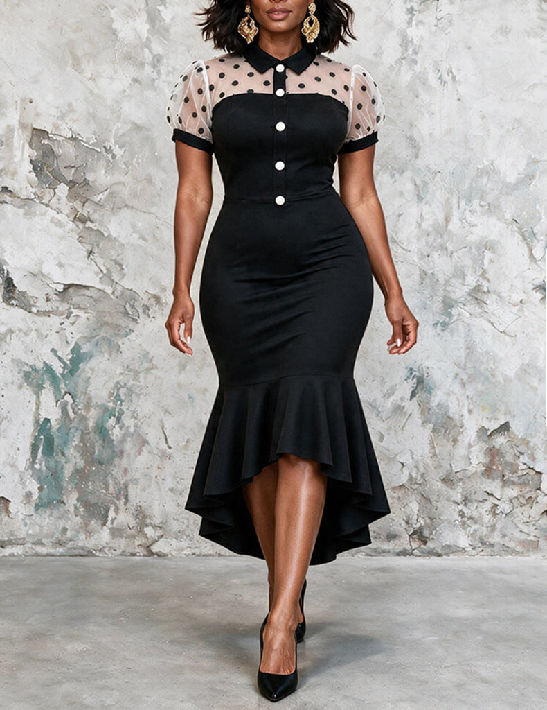 ekouaer-nightgowns-bodycon-mermaid-kleid-schwarz image 1